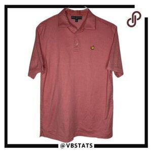 Masters Collection Men's Knit Checkered Pima Cotton Polo Shirt Pink‎ Size Large